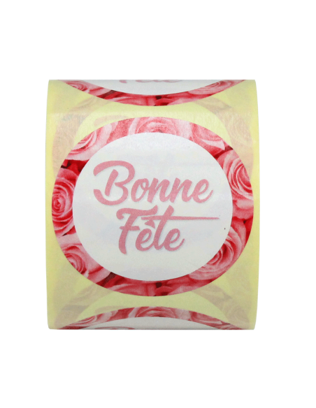 Étiquettes Adhésives Bonne Fête - Roses