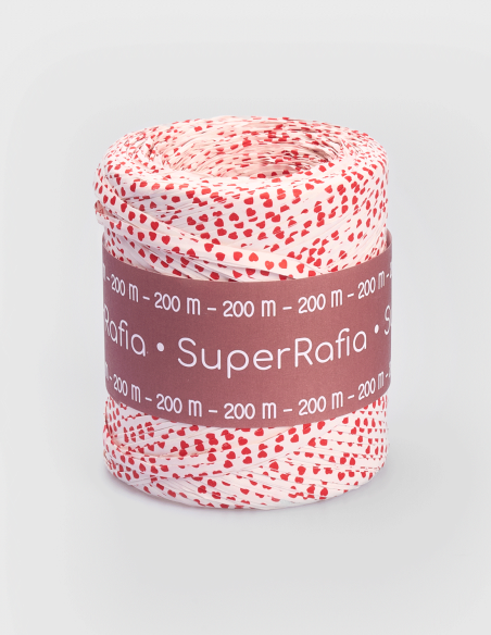 Raphia Synthétique Décoratif Imprimés Cœurs