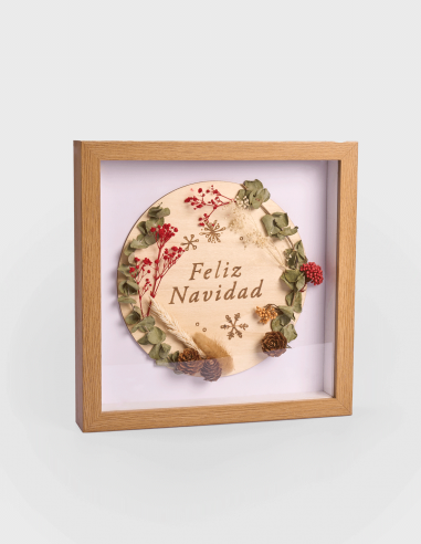 Cadre de fleurs séchées - Feliz Navidad