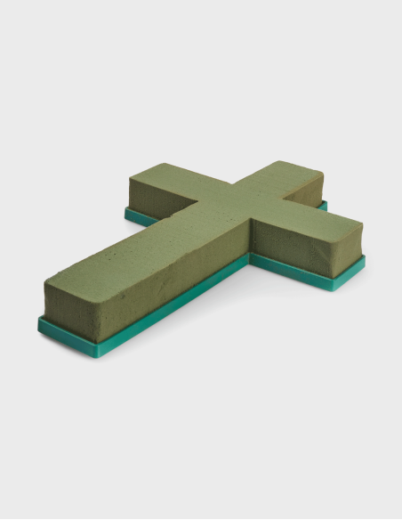 Croix en Mousse Florale avec Support en Plastique