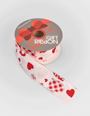 Ruban Polyester 38 mm Coeur Carre