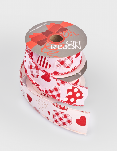 Ruban Polyester 38 mm Coeur Carre