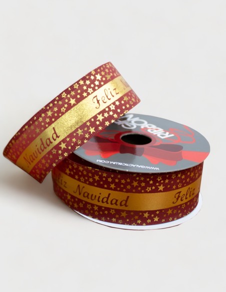 Cinta Polyester 38 mm Feliz Navidad