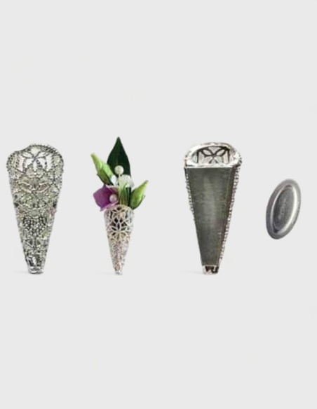 Boutonnière en filigrane aimant Cala ARGENT