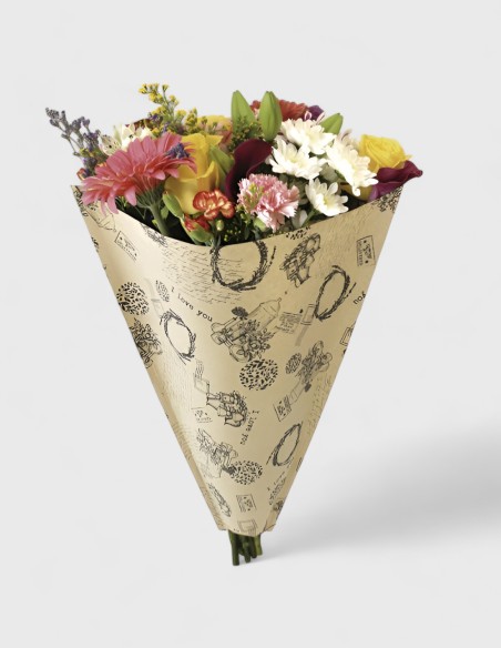 Housse pour Bouquet - KRAFT RETRO
