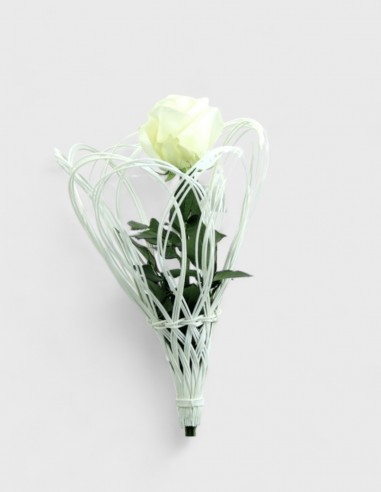 Porta Bouquet Rattan Blanco