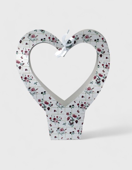 Sac pour fleurs en carton avec impression de coeurs