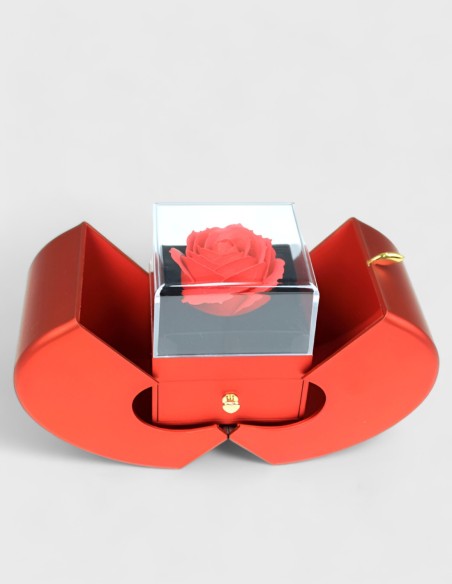 Boîte en Forme de Pomme avec Rose Stab.