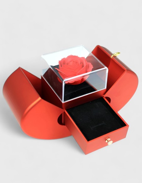 Boîte en Forme de Pomme avec Rose Stab.