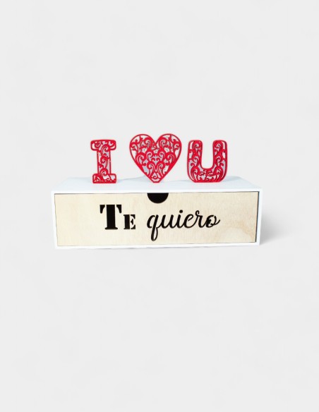 Boîte en Bois I Love U | Ideefleur SL
