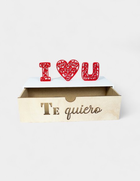 Boîte en Bois I Love U | Ideefleur SL