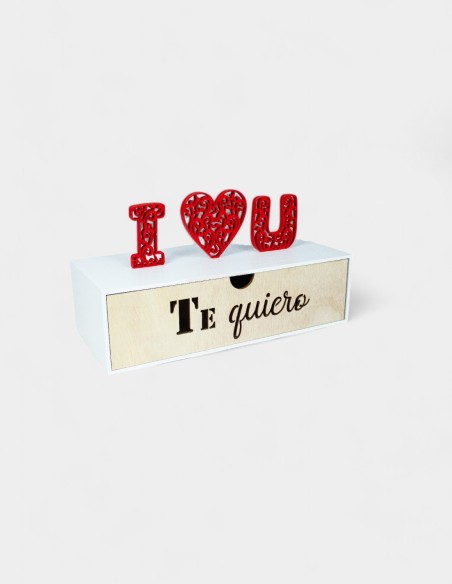 Boîte en Bois I Love U | Ideefleur SL