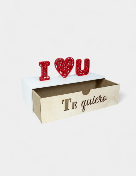 Boîte en Bois I Love U | Ideefleur SL