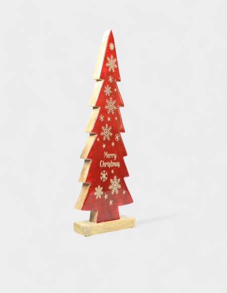 Ornement d'arbre en bois Merry Christmas
