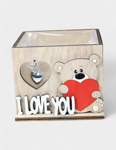 Coffret en Bois Ours I Love You