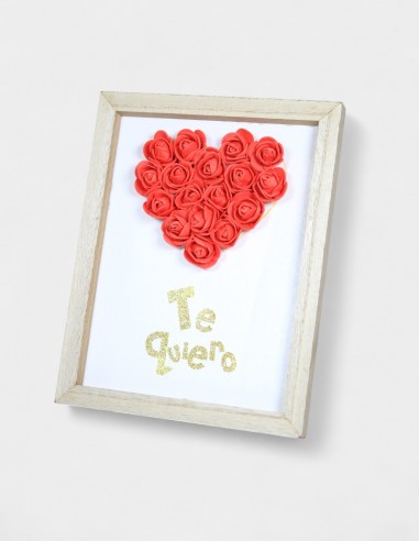 Cadre Cœur en Mousse Rouge Te Quiero