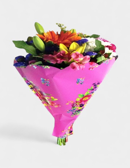 BLUMENSTRAUß-HÜLLE MOTIV FLEUR METALIQUE