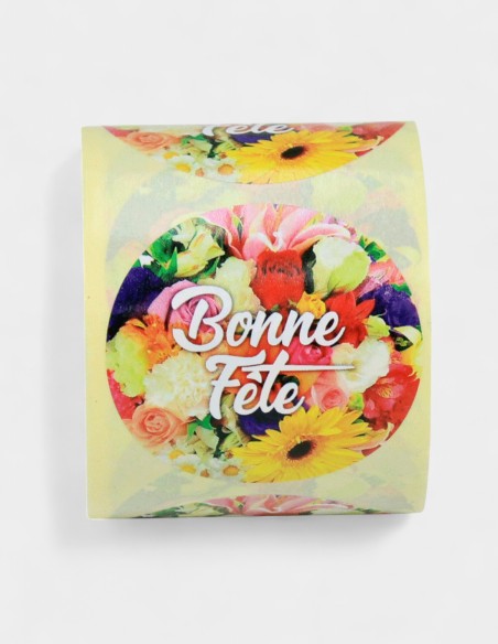 Étiquettes Adhésives Bonne Fête - Fleurs