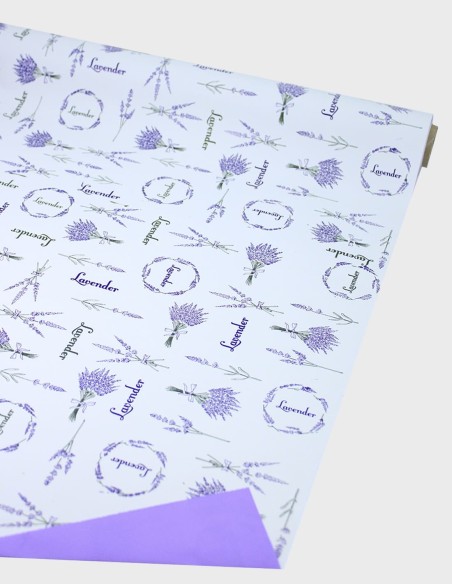 Celofán Bicolor Estampado Lavanda