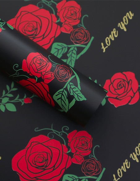Cellophane Rose Rouge/Noir
