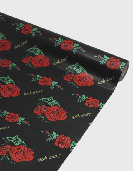Cellophane Rose Rouge/Noir