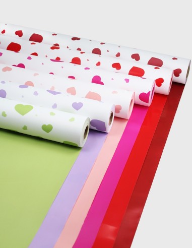Cellophane Opaque Cuori | Ideefleur