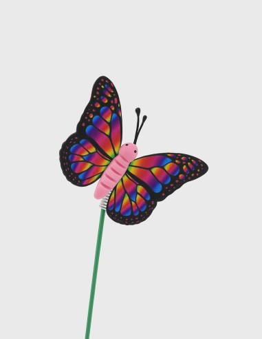 Pique-fleur papillon en bois