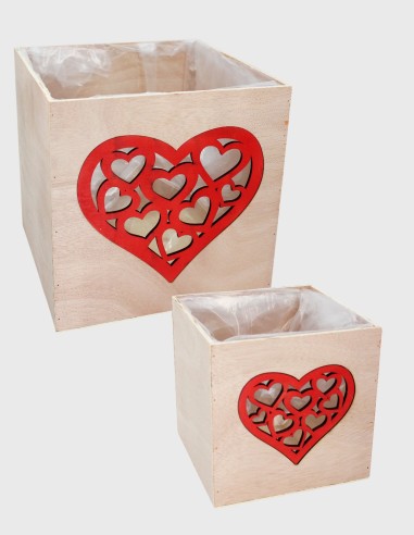 Boîte Romantique en Bois (2 pièces) | Ideefleur SL