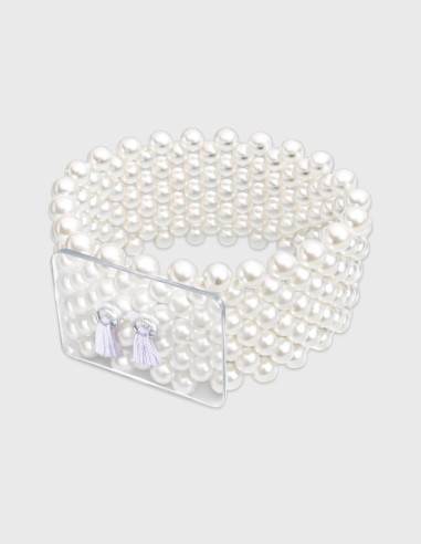 Bracelet Classique avec Perles Blanches