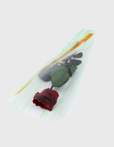 Housse pour une Fleur fond Blanc/Vert