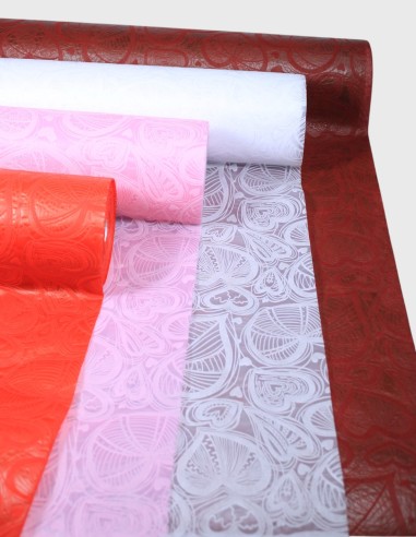 Rouleau Non Tissé à Motifs Cœurs en Relief
