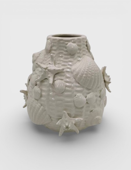 Vase en céramique émaillée crème réf. 250053AZ