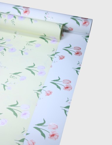 Cellophane à motif tulipes