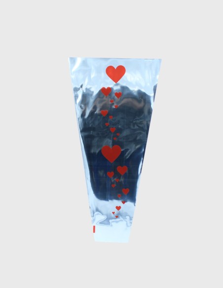 Pochette à bouquet Argentée Métallisée Mon Cœur