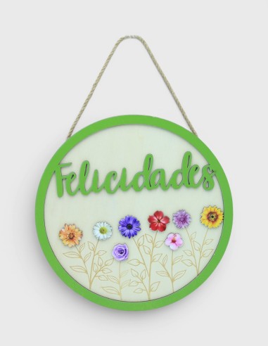 Décoration Ronde à Suspendre Verte Felicidades