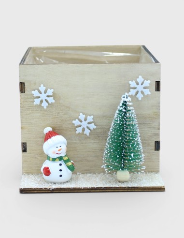 Boîte en Bois Motif Sapin de Noël