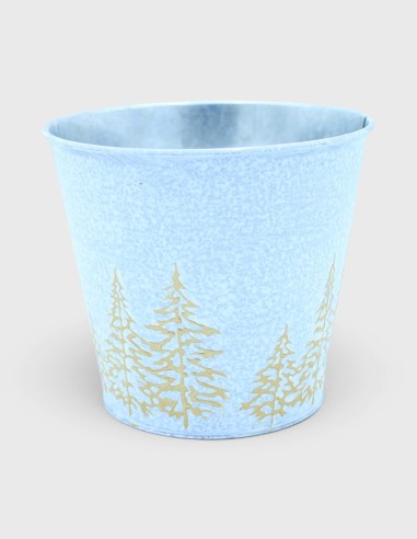 Seau de Noël en Métal Blanc