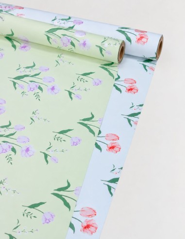 Zellophanfolie mit Tulpenmuster