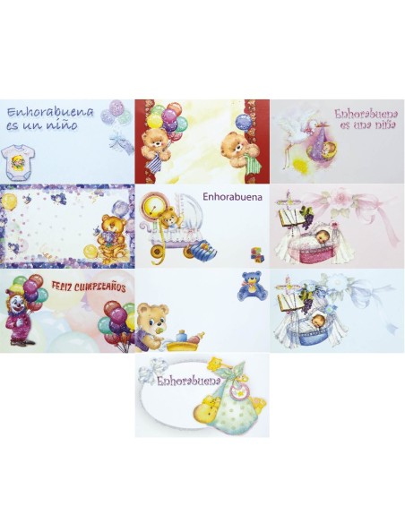 TARJETAS BRILLO MODELO BEBE
