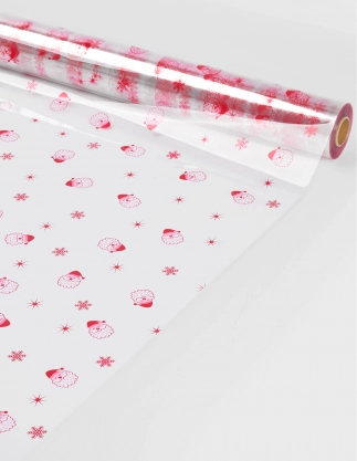 Rouleau papier cadeaux transparent à cœur rose clair, papier fleuriste